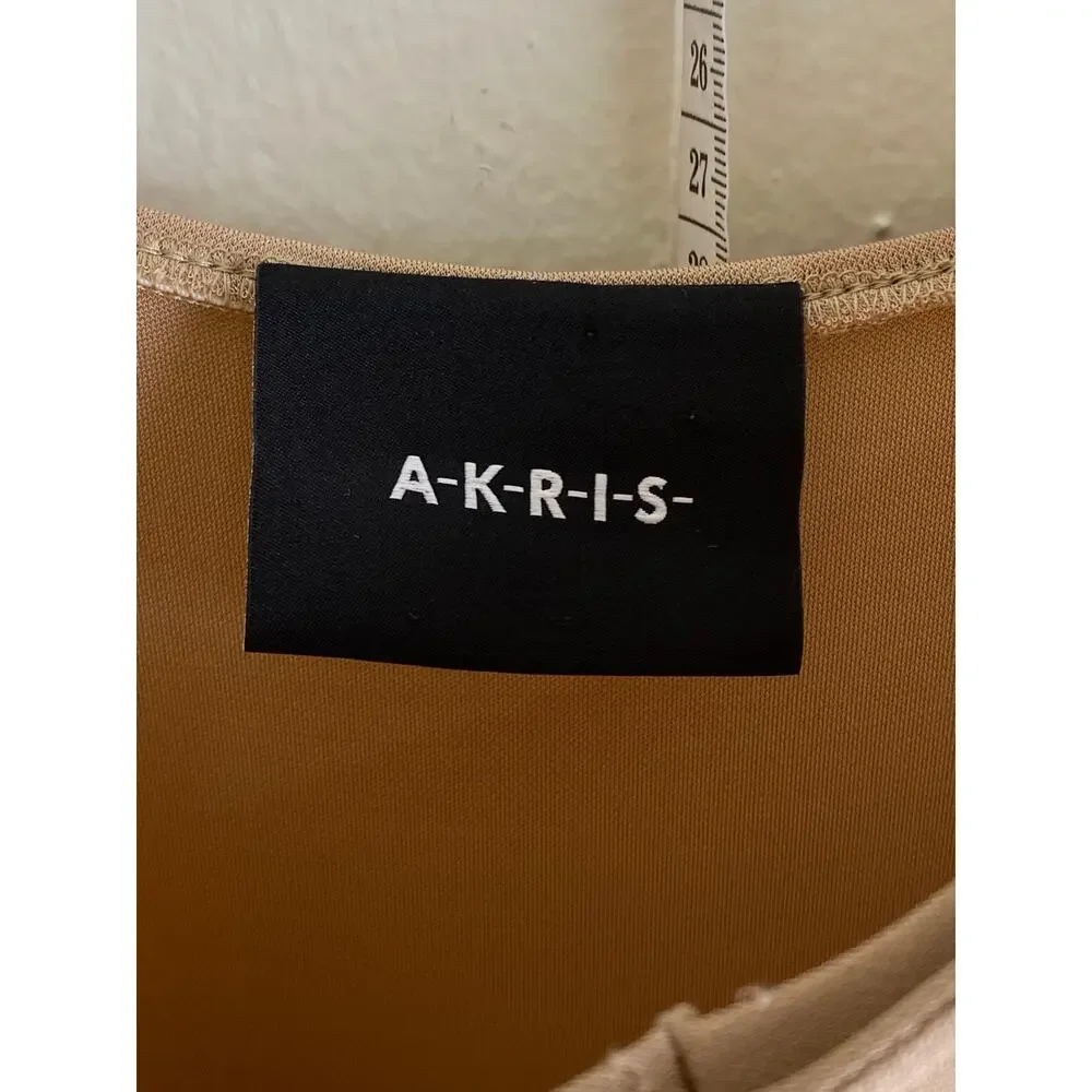 Akris Stretch Knit Midi Slip Dress Beige Size 8 - Picture 8 of 13